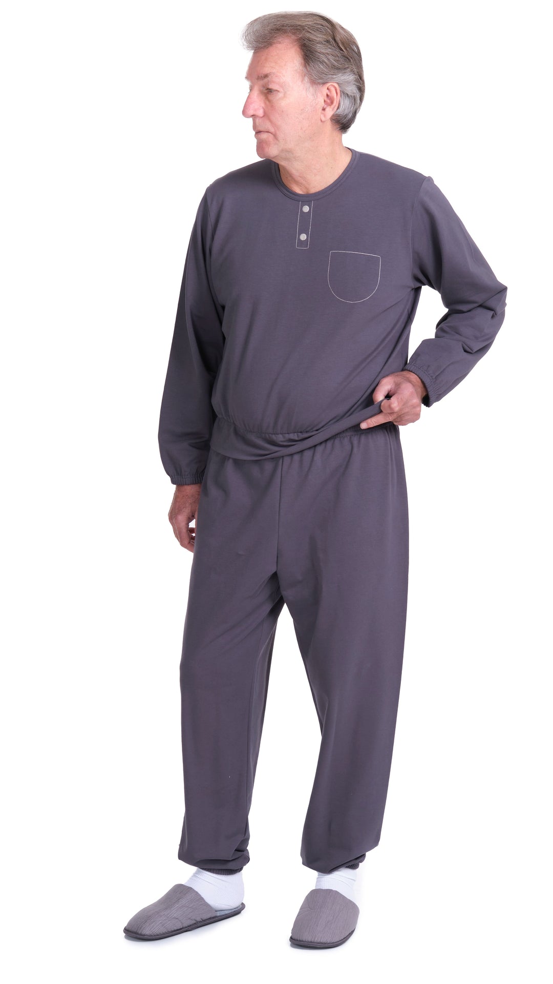 Langarm-Pflegeanzug in Freizeitanzug-Optik | aus Sweatstoff - Benessere 9010