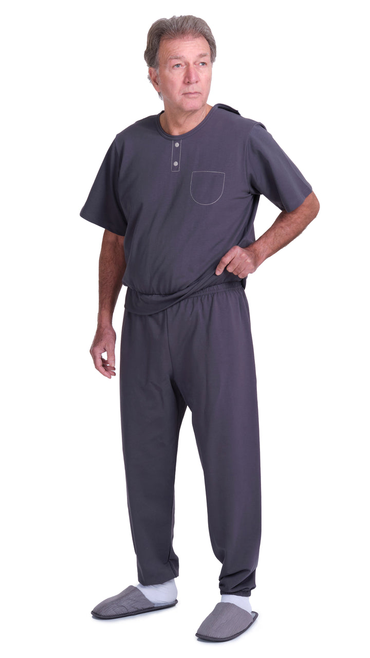 Kurzarm-Pflegeanzug in Freizeitanzug-Optik | aus Sweatstoff - 9010 MC PL