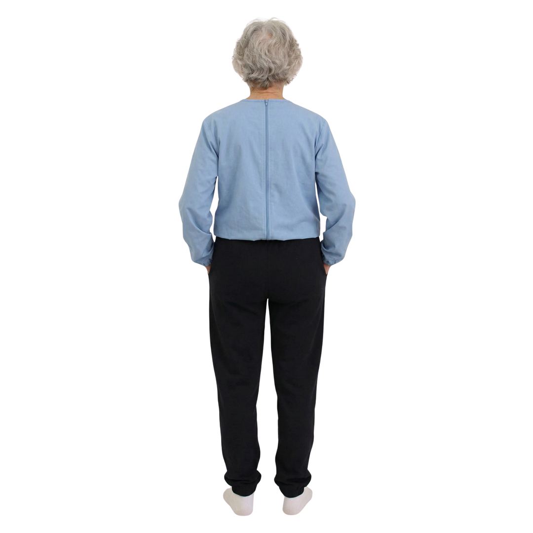 Langarm-Pflegeoverall in Freizeitanzug-Optik | Unisex | mit Reißverschluss am Rücken - 9023 ML PL