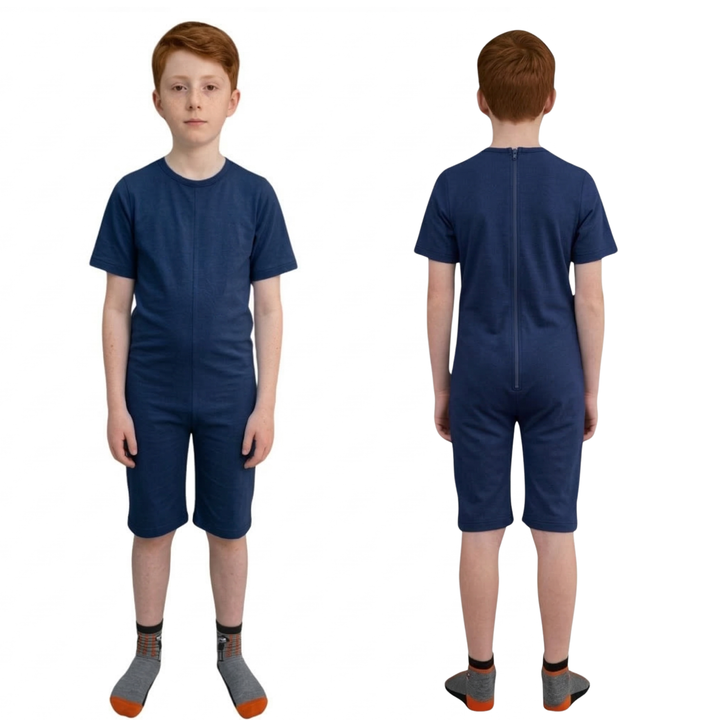 Sommer-Pflegeoverall für Kinder, kurz | mit Reißverschluss am Rücken | bei Inkontinenz | Ferrucci Comfort - 9028/5