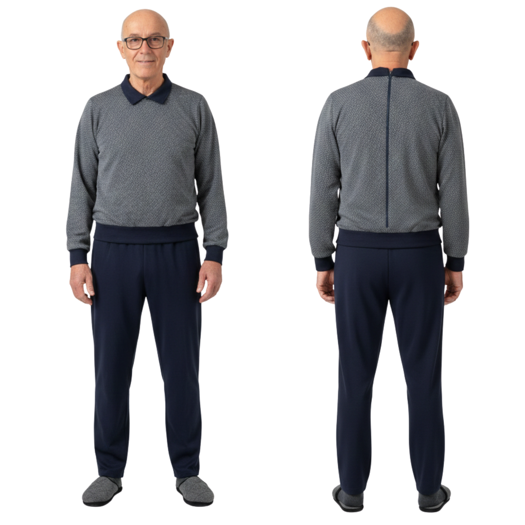 Alltagstauglicher Winter-Pflegeoverall für Herren in sportlicher Optik | Anti-Manipulationsschutz | Ferrucci Comfort - 9051