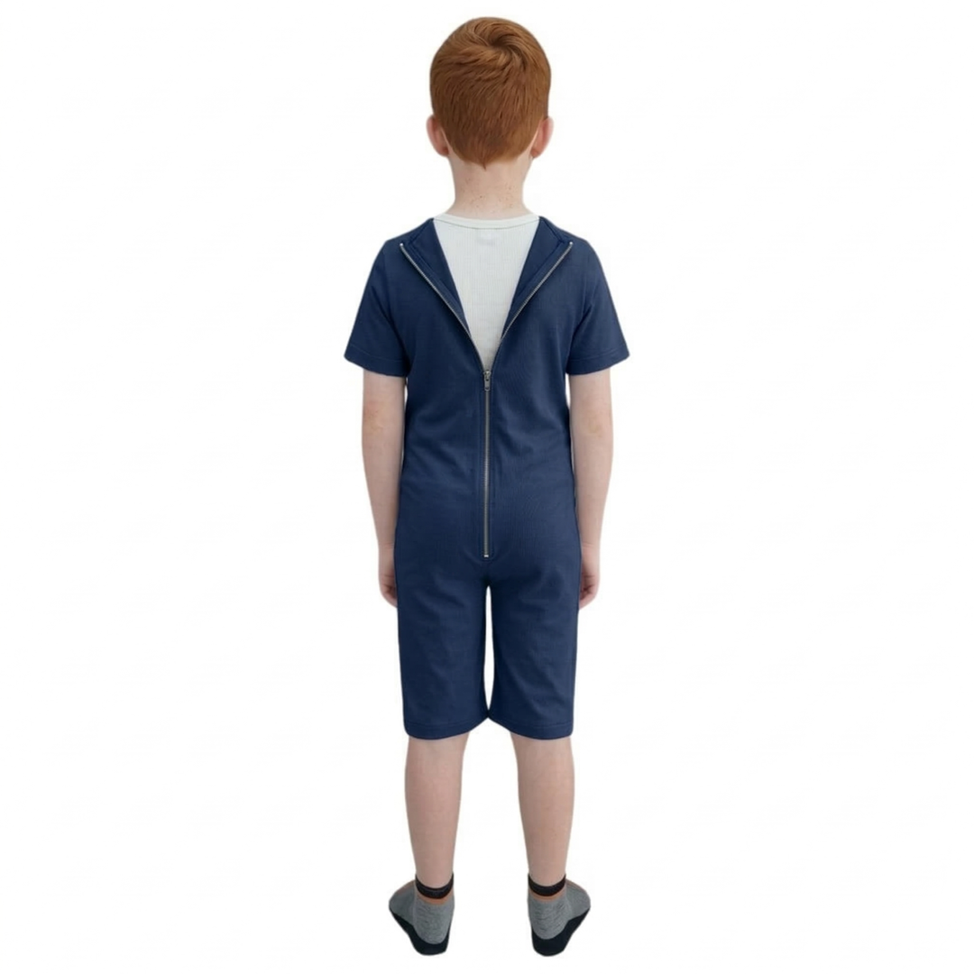 Sommer-Pflegeoverall für Kinder, kurz | mit Reißverschluss am Rücken | bei Inkontinenz | Ferrucci Comfort - 9028/5