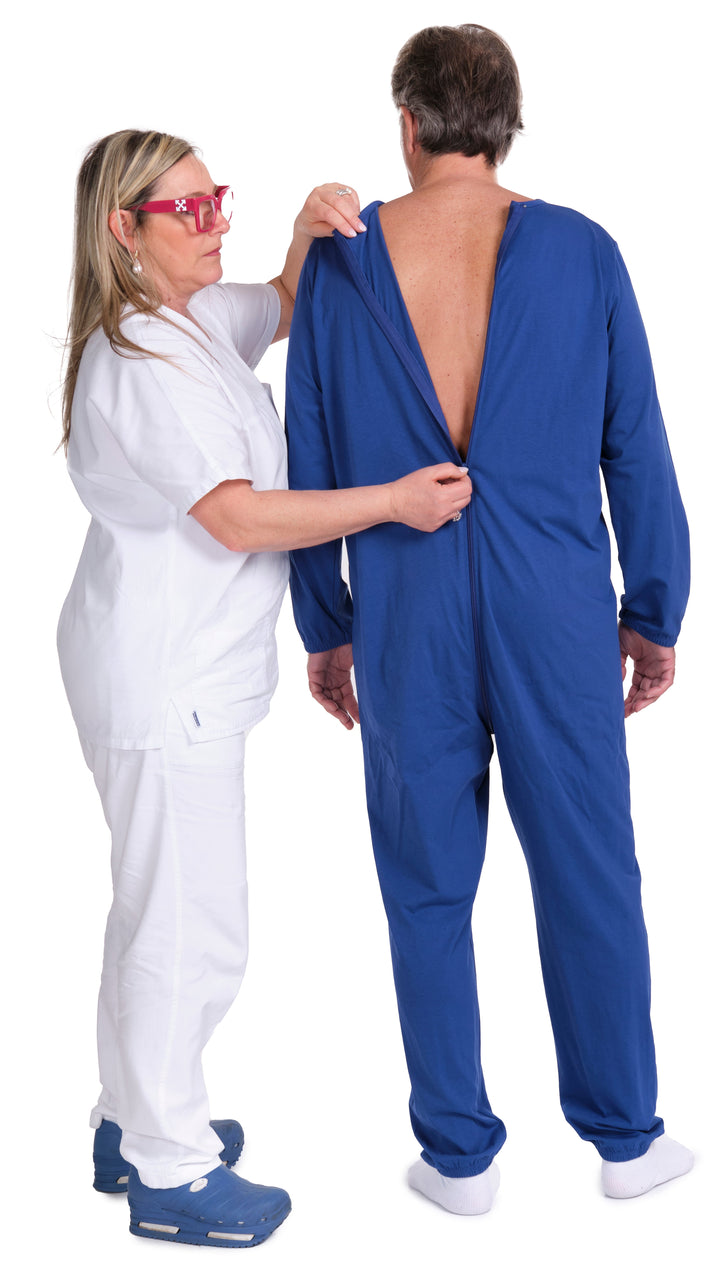 Professioneller Pflegeoverall mit durchgehendem Reißverschluss | 100% Baumwolle, Made in Italy - 9078 ML PL