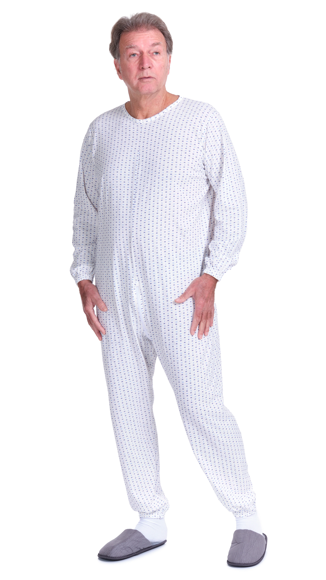 Warmer Winter-Pflegeoverall aus 100% Baumwoll-Sweatstoff | Unisex - 9017-F