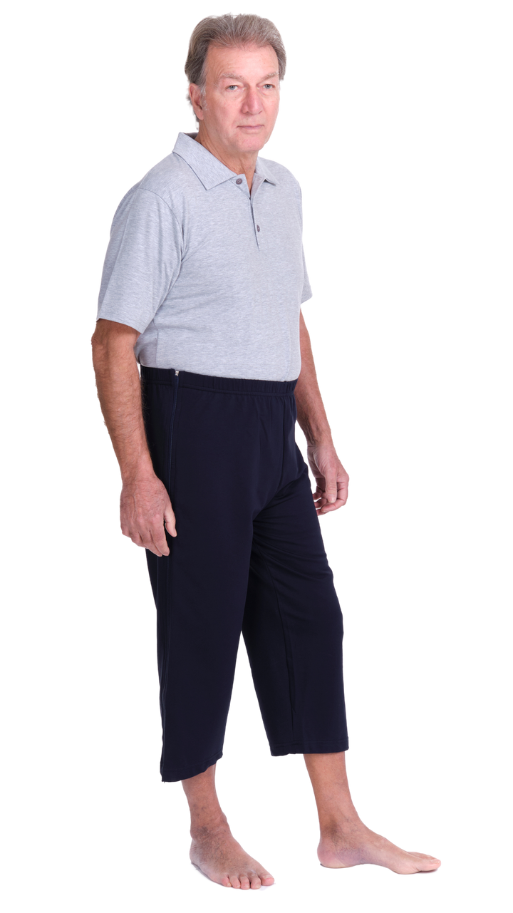 3/4-Reha-Hose mit durchgehenden seitlichen Reißverschlüssen - 9018