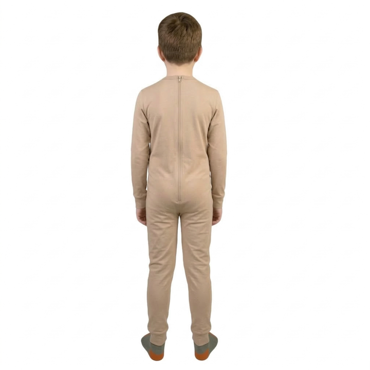 Winter-Pflegeoverall für Kinder, langarm | mit Reißverschluss am Rücken | aus warmem Sweatstoff | Ferrucci Comfort - 9028-F