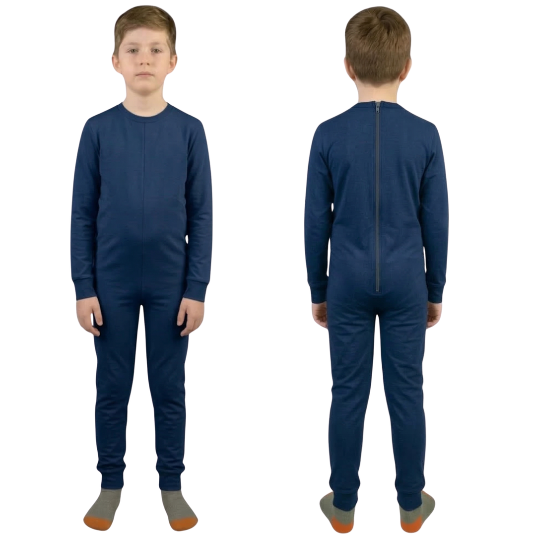 Pflegeoverall für Kinder, langarm | mit Reißverschluss am Rücken | aus 100% Baumwolle | Ferrucci Comfort - 9028/1