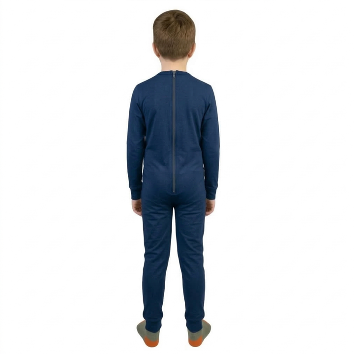 Winter-Pflegeoverall für Kinder, langarm | mit Reißverschluss am Rücken | aus warmem Sweatstoff | Ferrucci Comfort - 9028-F