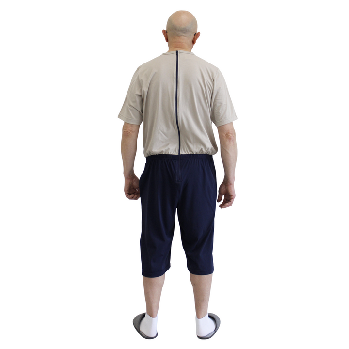 Alltagstauglicher Pflegeoverall in Freizeitanzug-Optik | Unisex | mit Reißverschluss am Rücken - 9023 MC PC