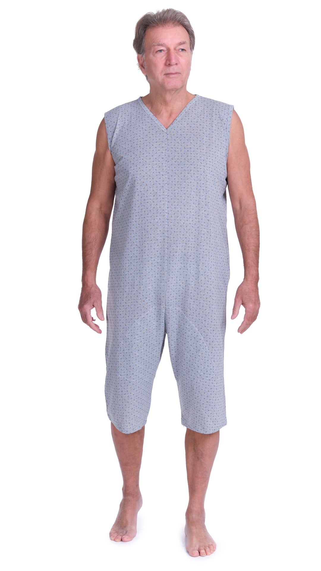 Ärmelloser Sommer-Pflegeoverall mit Beinreißverschluss | Waschbar bei 60° - 9008/8