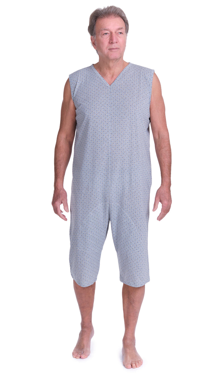 Ärmelloser Sommer-Pflegeoverall mit Beinreißverschluss | Waschbar bei 60° - 9008/8