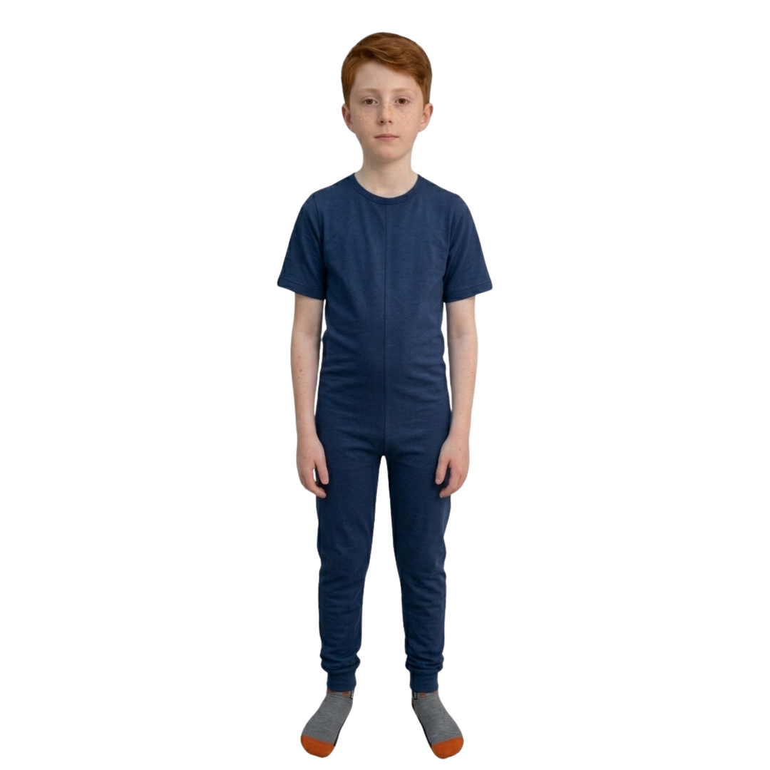 Pflegeoverall für Kinder, Kurzarm | mit Reißverschluss am Rücken | bei Inkontinenz &amp; Kleiderablehnung | Ferrucci Comfort - 9028/3
