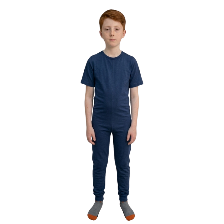 Pflegeoverall für Kinder, Kurzarm | mit Reißverschluss am Rücken | bei Inkontinenz &amp; Kleiderablehnung | Ferrucci Comfort - 9028/3