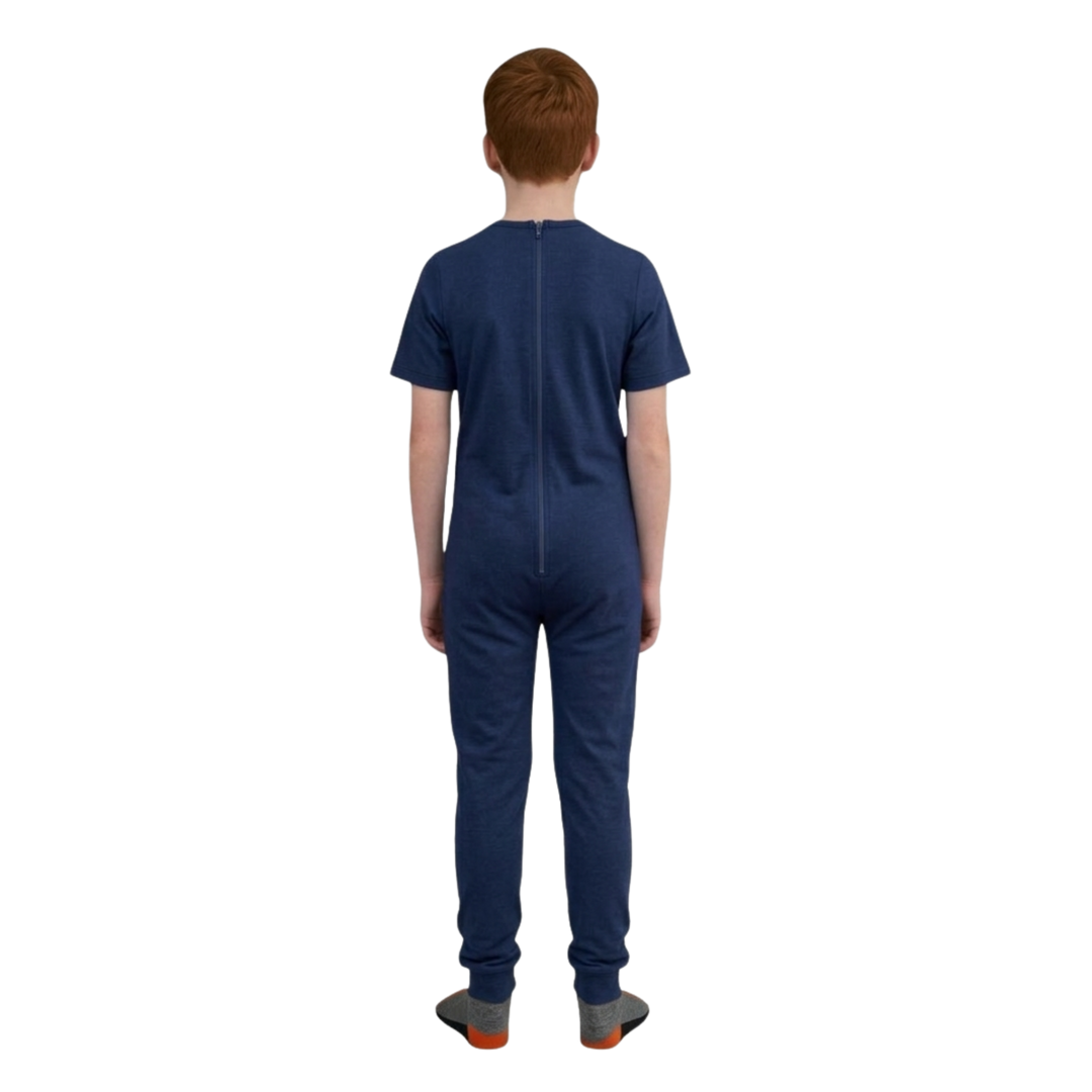 Pflegeoverall für Kinder, Kurzarm | mit Reißverschluss am Rücken | bei Inkontinenz &amp; Kleiderablehnung | Ferrucci Comfort - 9028/3