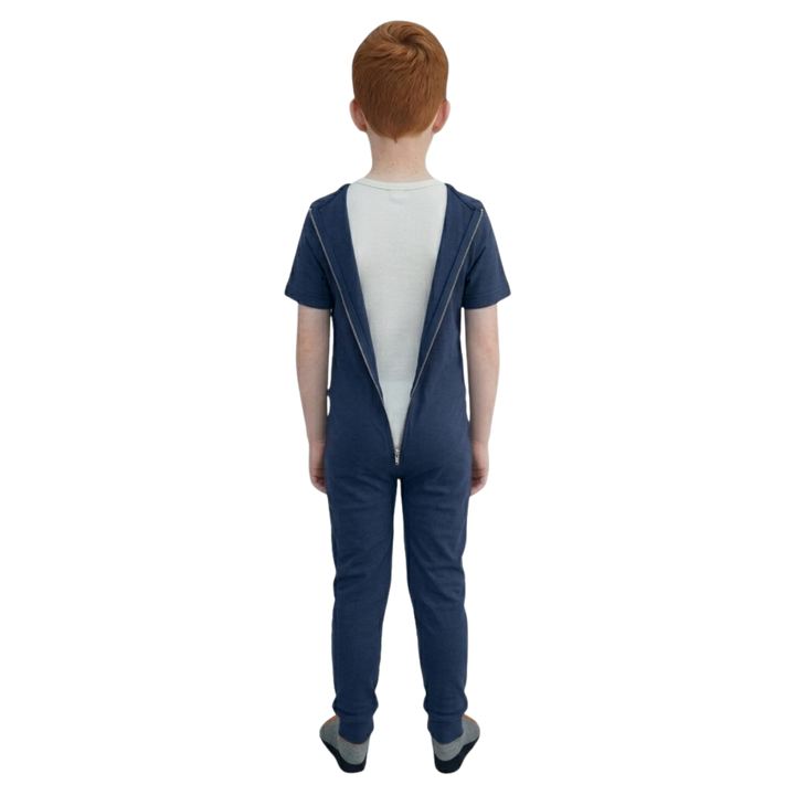 Pflegeoverall für Kinder, Kurzarm | mit Reißverschluss am Rücken | bei Inkontinenz &amp; Kleiderablehnung | Ferrucci Comfort - 9028/3