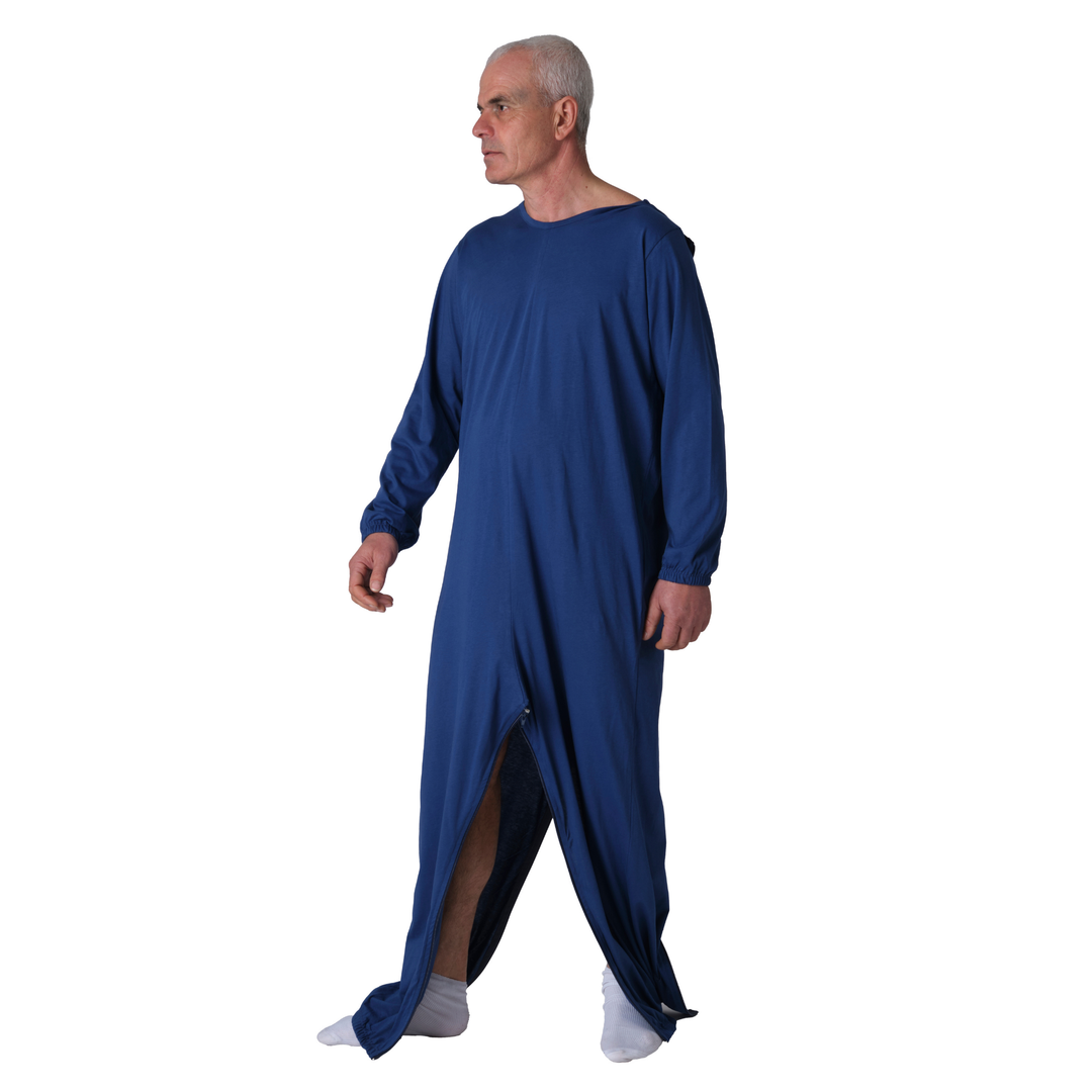 Pigiama Sanitario Girocollo Zip in 100% Cotone CON 3 Zip Manica Lunga e Pantalone Lungo - 9015/2 ML PL