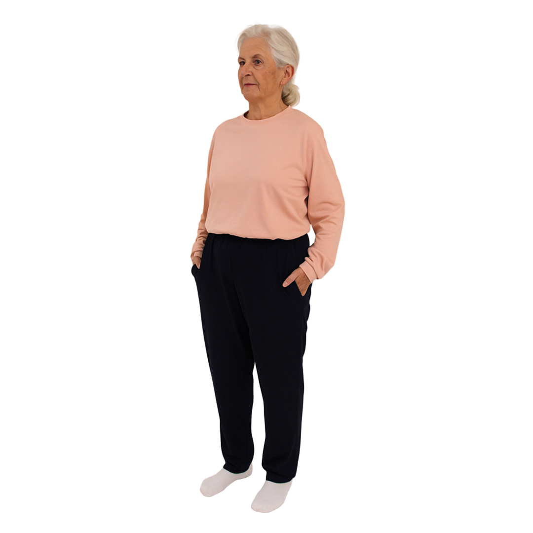Langarm-Pflegeoverall in Freizeitanzug-Optik | Unisex | mit Reißverschluss am Rücken - 9023 ML PL