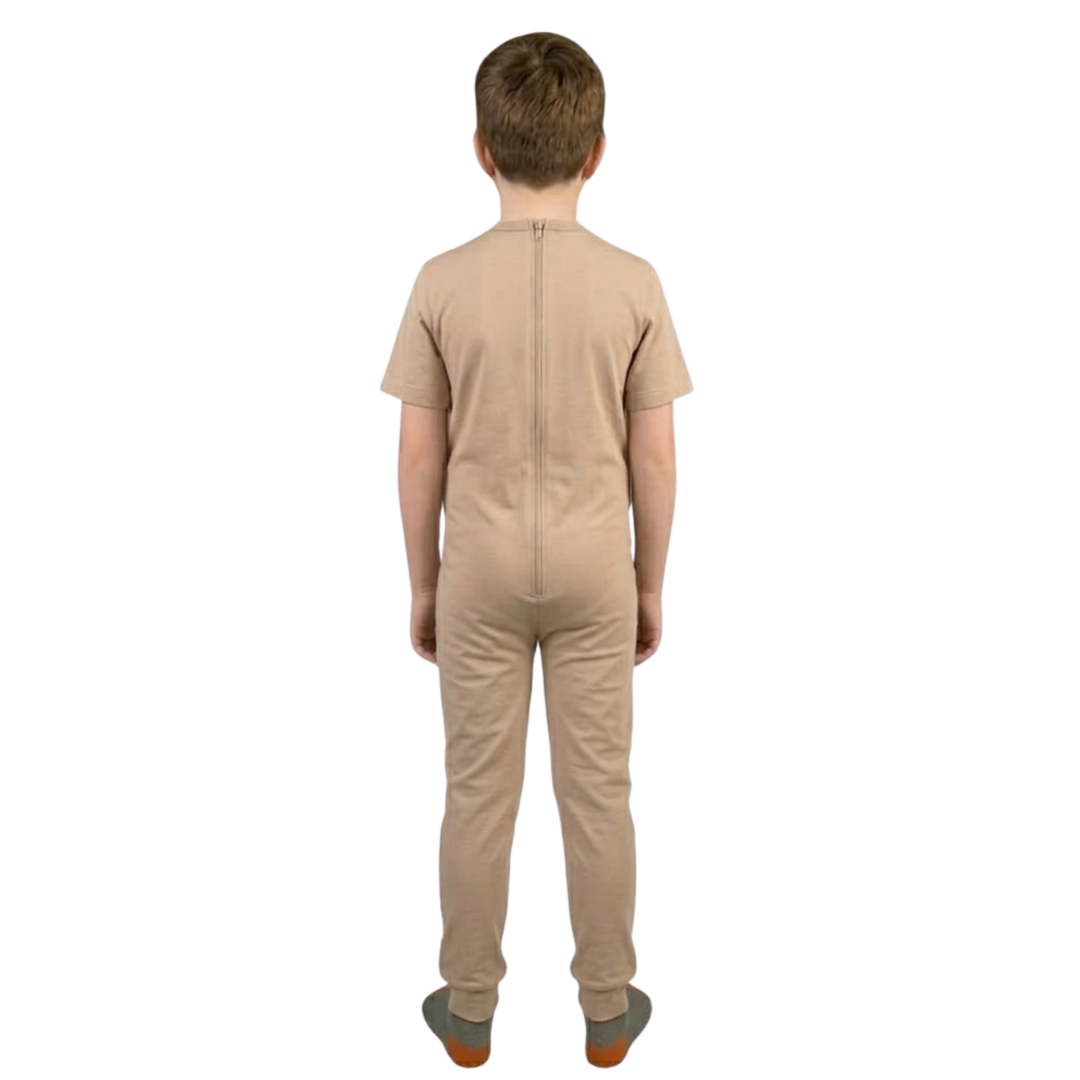 Pflegeoverall für Kinder, Kurzarm | mit Reißverschluss am Rücken | bei Inkontinenz &amp; Kleiderablehnung | Ferrucci Comfort - 9028/3