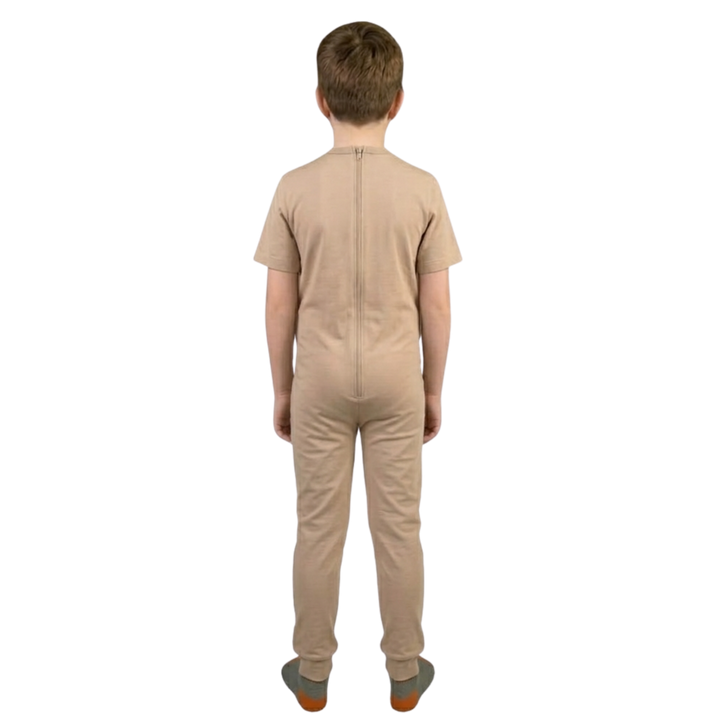Pflegeoverall für Kinder, Kurzarm | mit Reißverschluss am Rücken | bei Inkontinenz &amp; Kleiderablehnung | Ferrucci Comfort - 9028/3