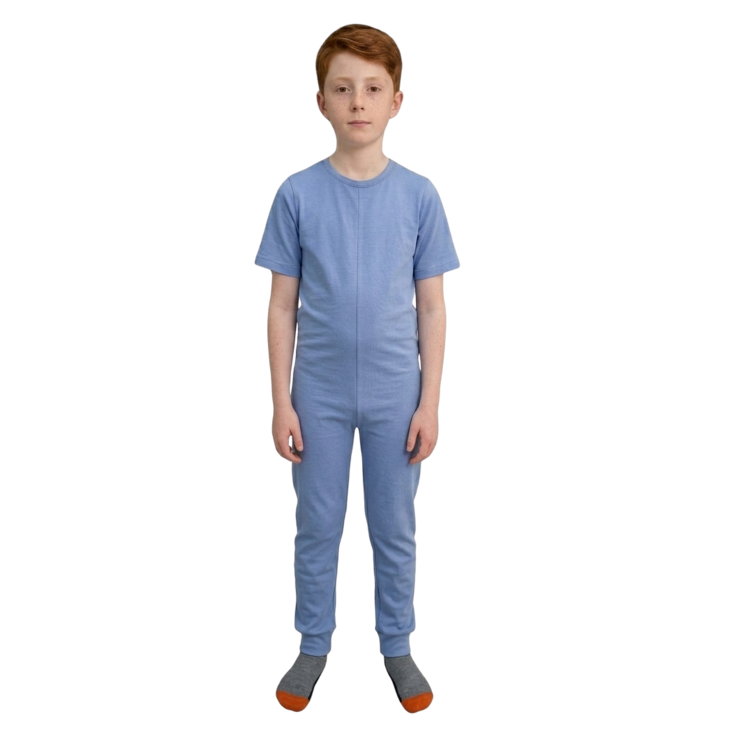 Pflegeoverall für Kinder, Kurzarm | mit Reißverschluss am Rücken | bei Inkontinenz &amp; Kleiderablehnung | Ferrucci Comfort - 9028/3