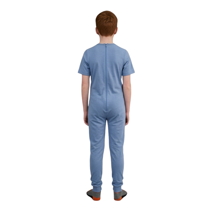 Pflegeoverall für Kinder, Kurzarm | mit Reißverschluss am Rücken | bei Inkontinenz &amp; Kleiderablehnung | Ferrucci Comfort - 9028/3