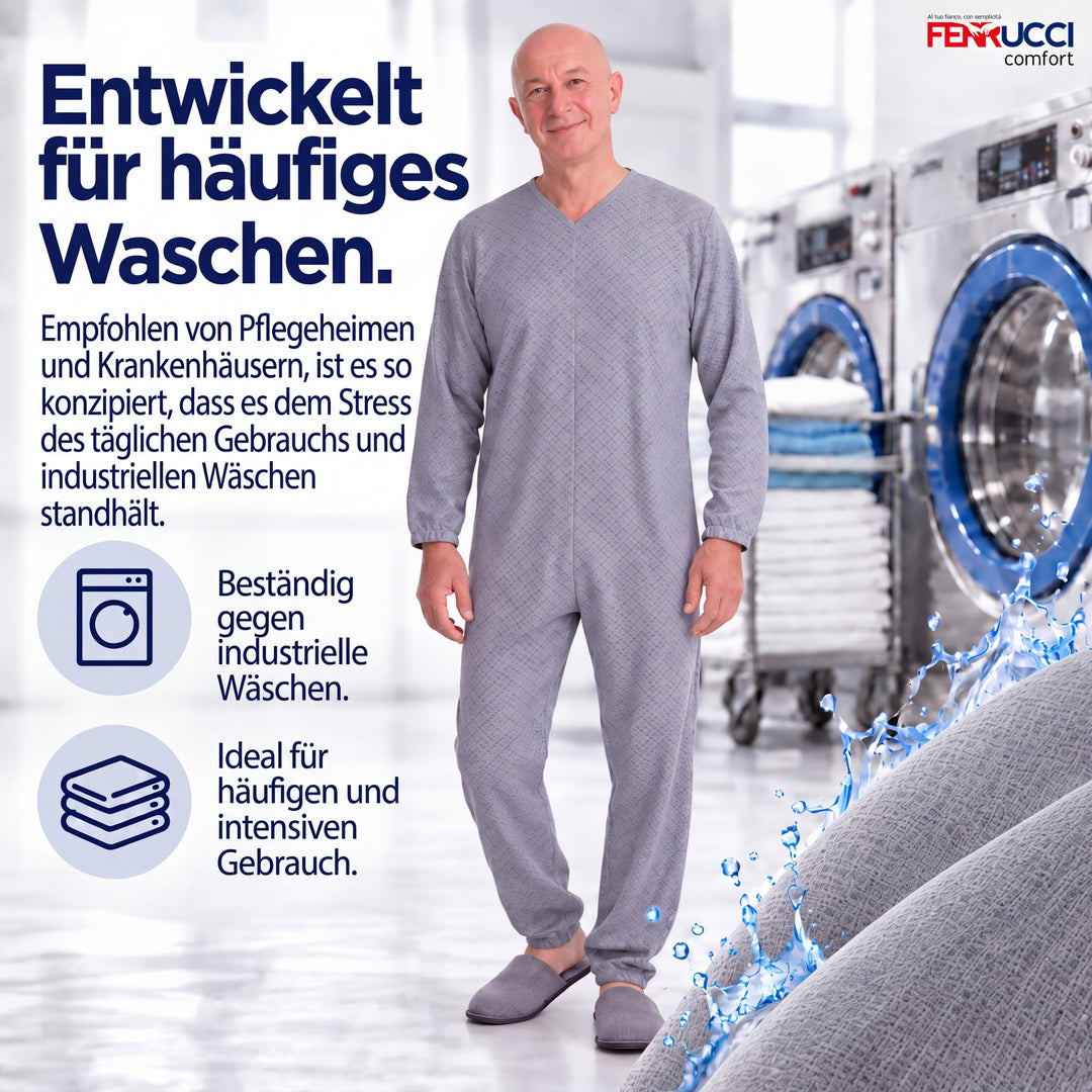Pflegeleichter Langarm-Pflegeoverall aus Mischgewebe | Waschbar bei 60° - 9008/1