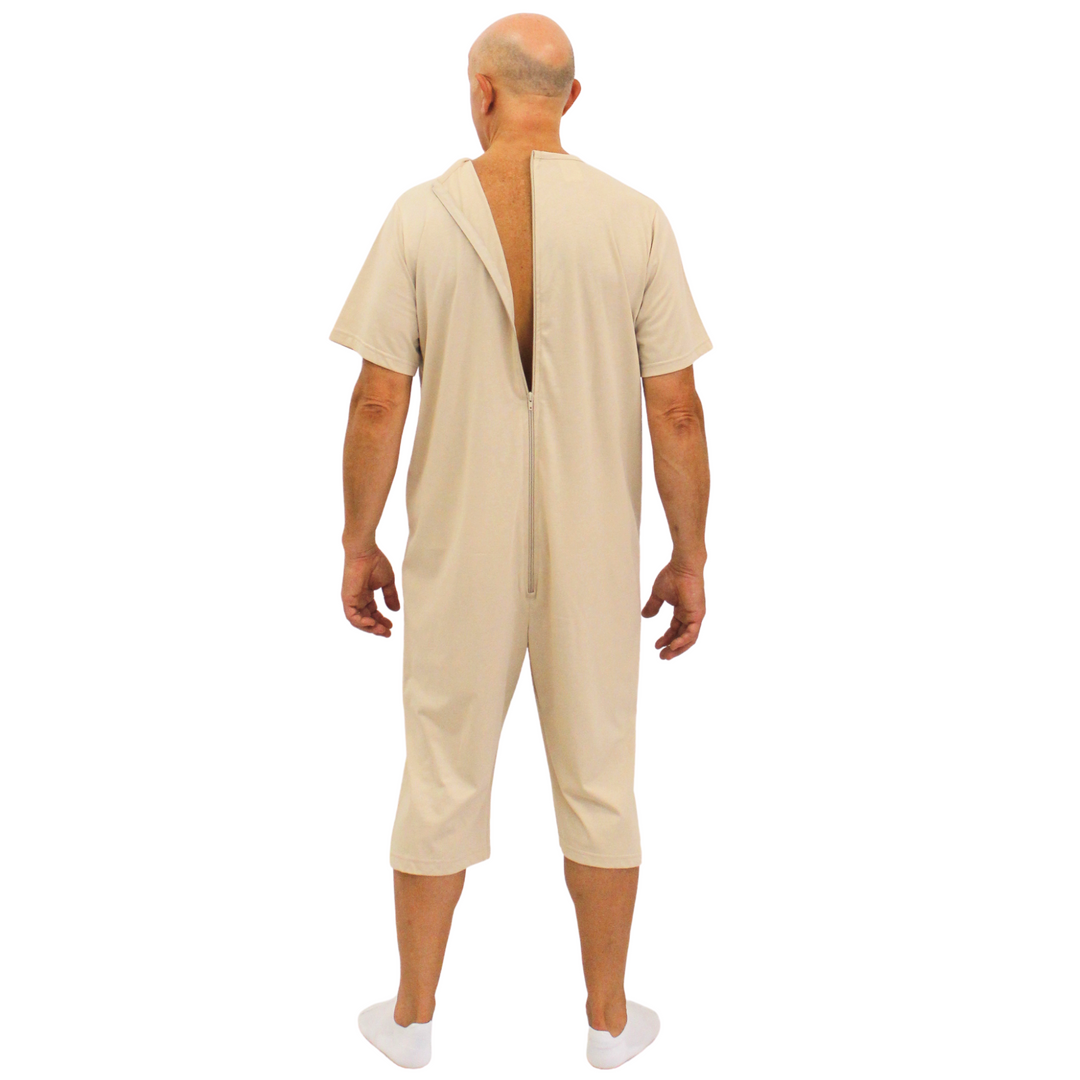 Sommer-Pflegeoverall aus 100% Baumwolle mit 2 Reißverschlüssen | Kurz - 9015/6 MC PC
