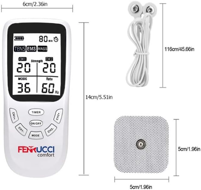 3-in-1 TENS/EMS-Gerät &amp; Massagegerät | zur Schmerzlinderung &amp; Muskelstimulation | 4 Pads