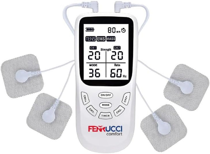 3-in-1 TENS/EMS-Gerät &amp; Massagegerät | zur Schmerzlinderung &amp; Muskelstimulation | 4 Pads
