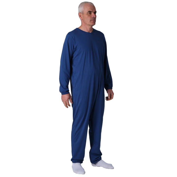 Pigiama Sanitario Girocollo Zip in 100% Cotone CON 3 Zip Manica Lunga e Pantalone Lungo - 9015/2 ML PL