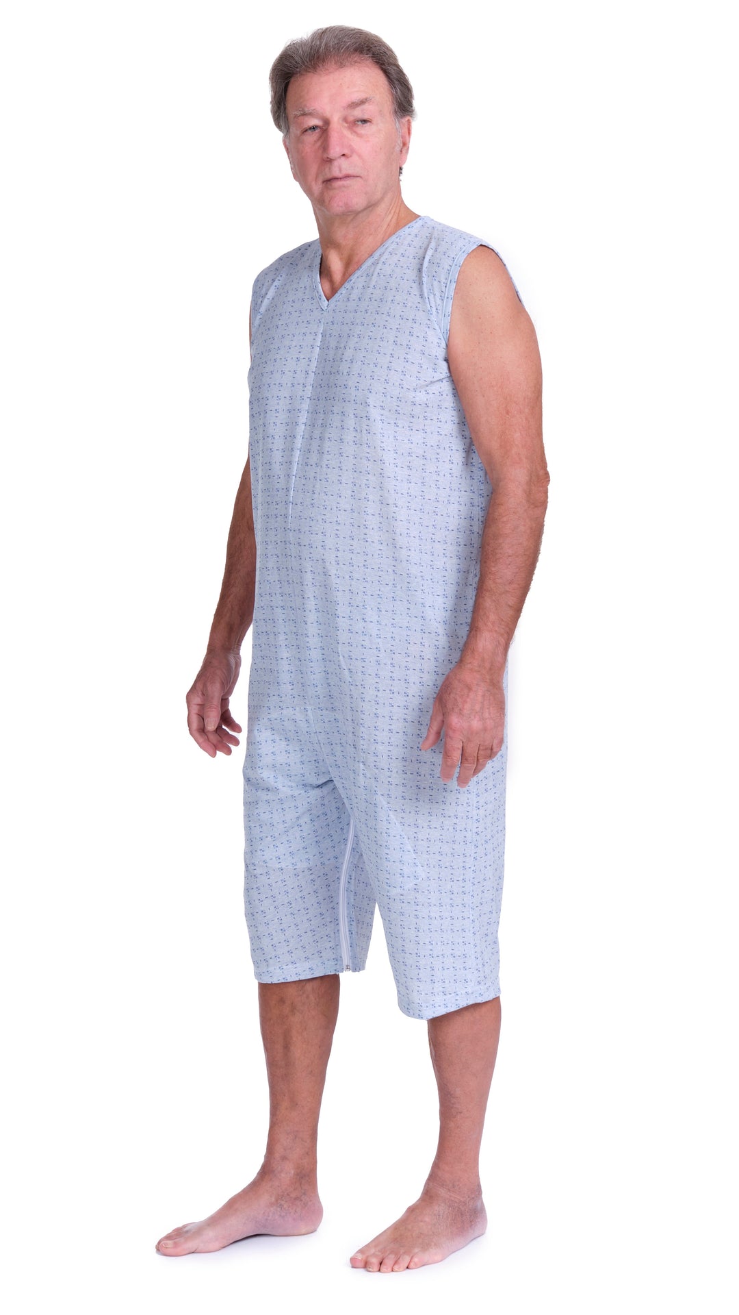 Ärmelloser Sommer-Pflegeoverall mit Beinreißverschluss | Waschbar bei 60° - 9008/8