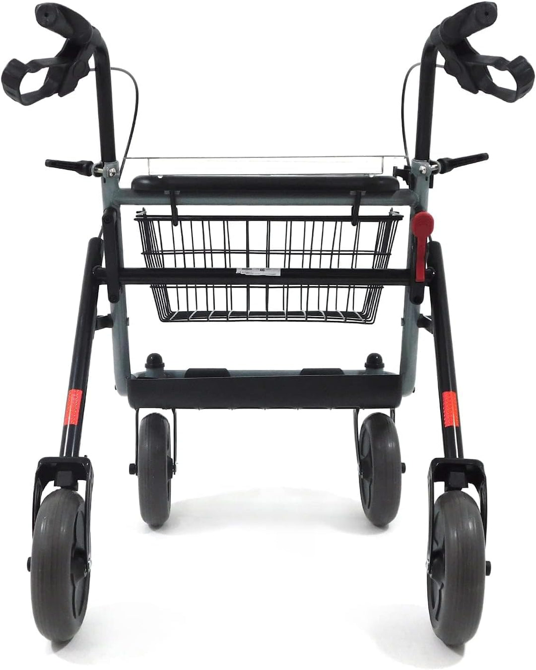 Faltbarer Rollator mit Vollausstattung: Sitz, 2 Körbe &amp; Tablett | für Innen &amp; Außen