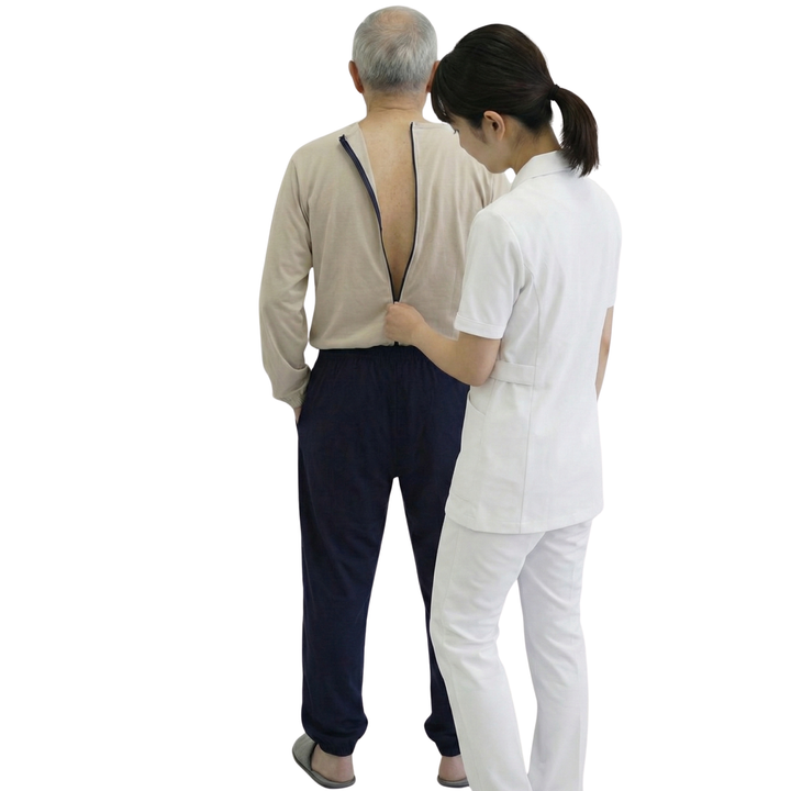 Langarm-Pflegeoverall in Freizeitanzug-Optik | Unisex | mit Reißverschluss am Rücken - 9023 ML PL