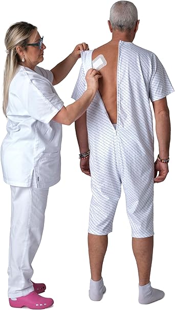 Sommer-Pflegeoverall aus 100% Baumwolle mit langem Rückenreißverschluss - 9017 MC PC