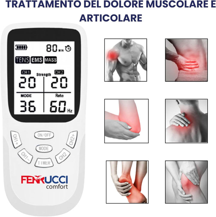 3-in-1 TENS/EMS-Gerät &amp; Massagegerät | zur Schmerzlinderung &amp; Muskelstimulation | 4 Pads