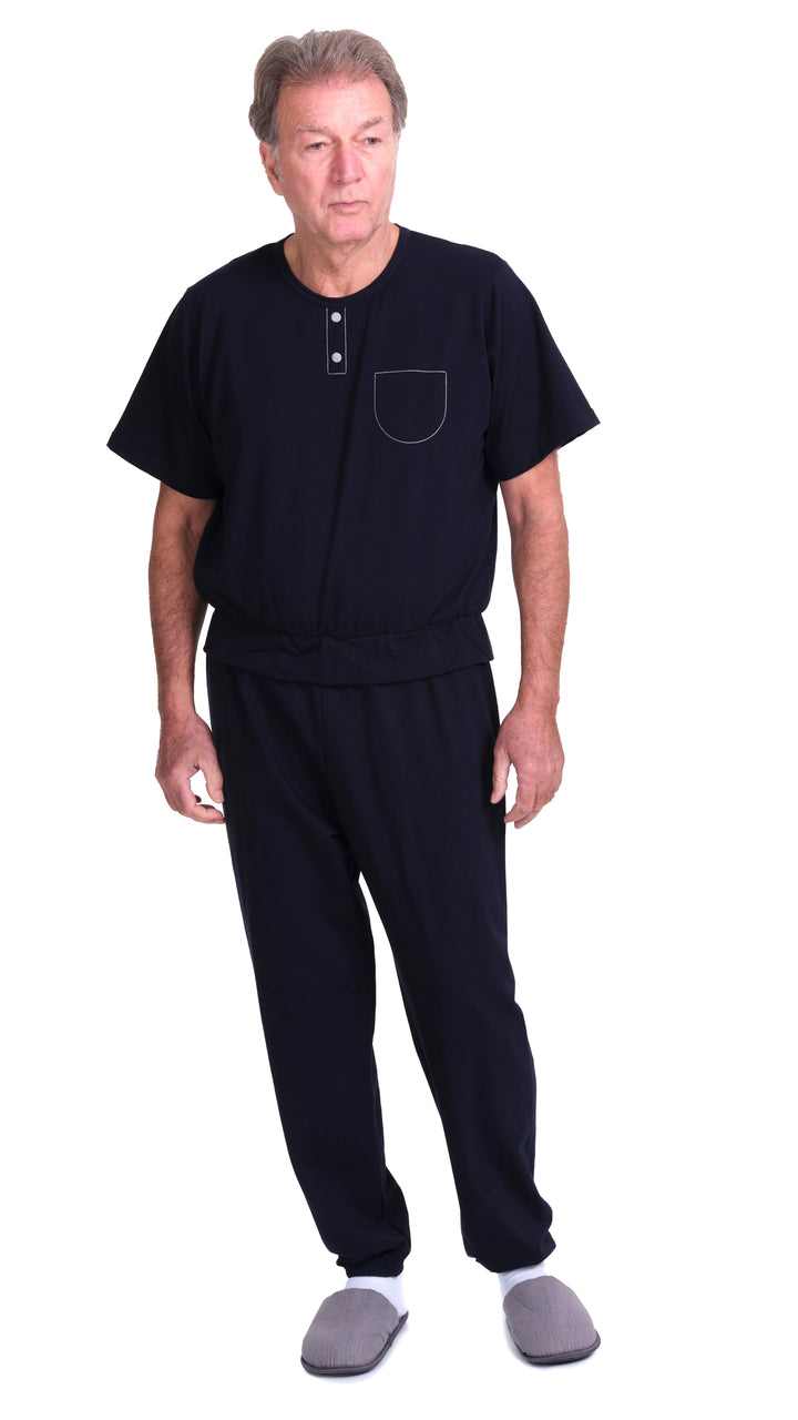 Kurzarm-Pflegeanzug in Freizeitanzug-Optik | aus Sweatstoff - 9010 MC PL