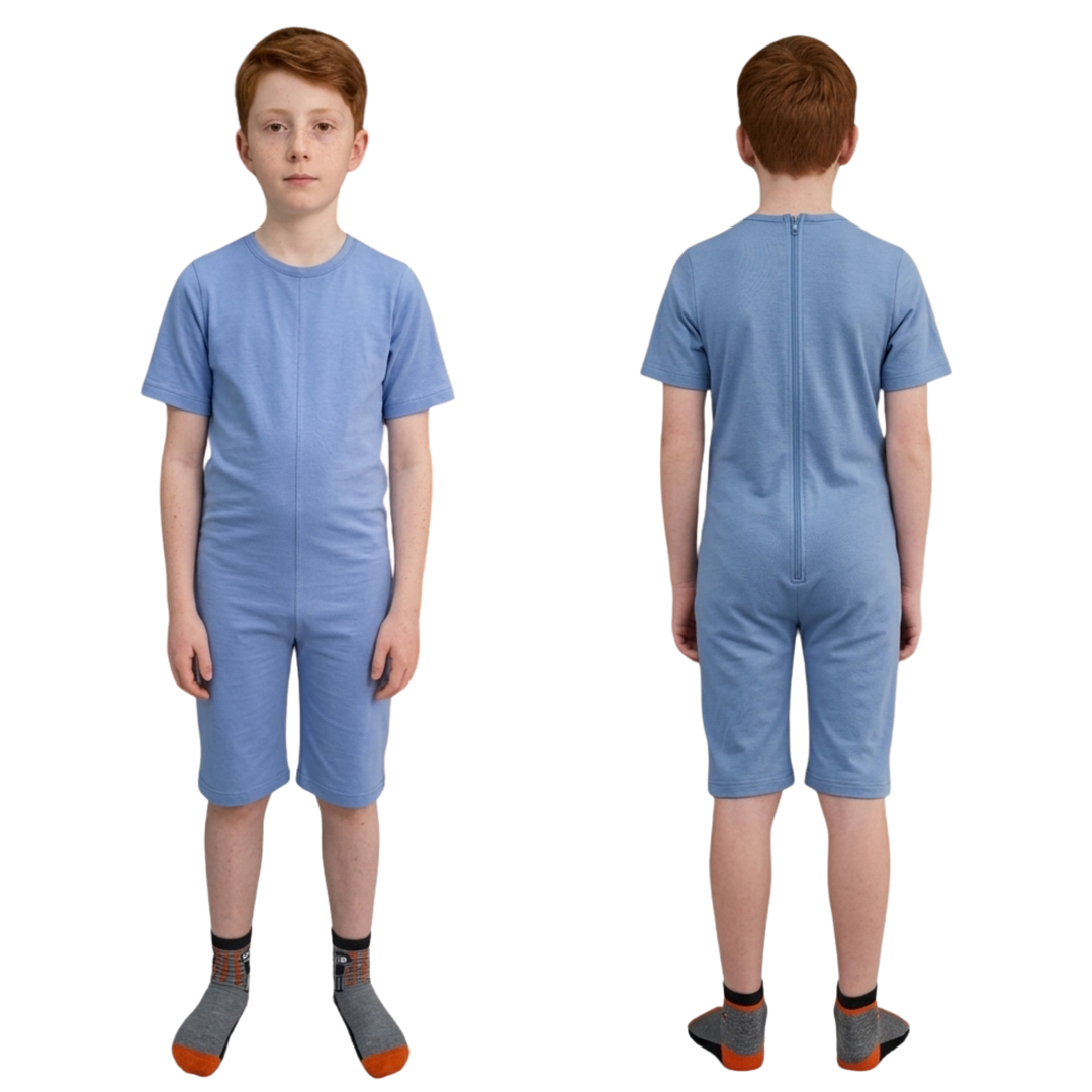Sommer-Pflegeoverall für Kinder, kurz | mit Reißverschluss am Rücken | bei Inkontinenz | Ferrucci Comfort - 9028/5