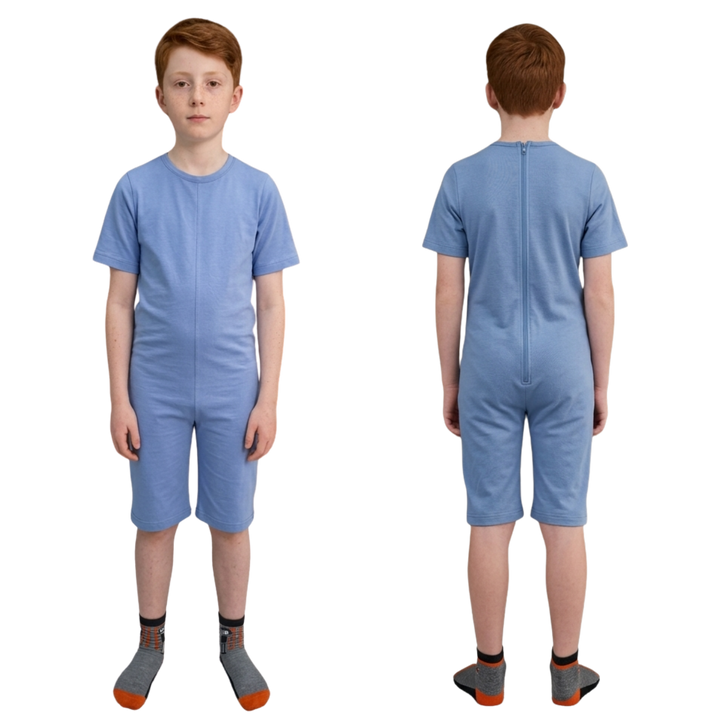 Sommer-Pflegeoverall für Kinder, kurz | mit Reißverschluss am Rücken | bei Inkontinenz | Ferrucci Comfort - 9028/5