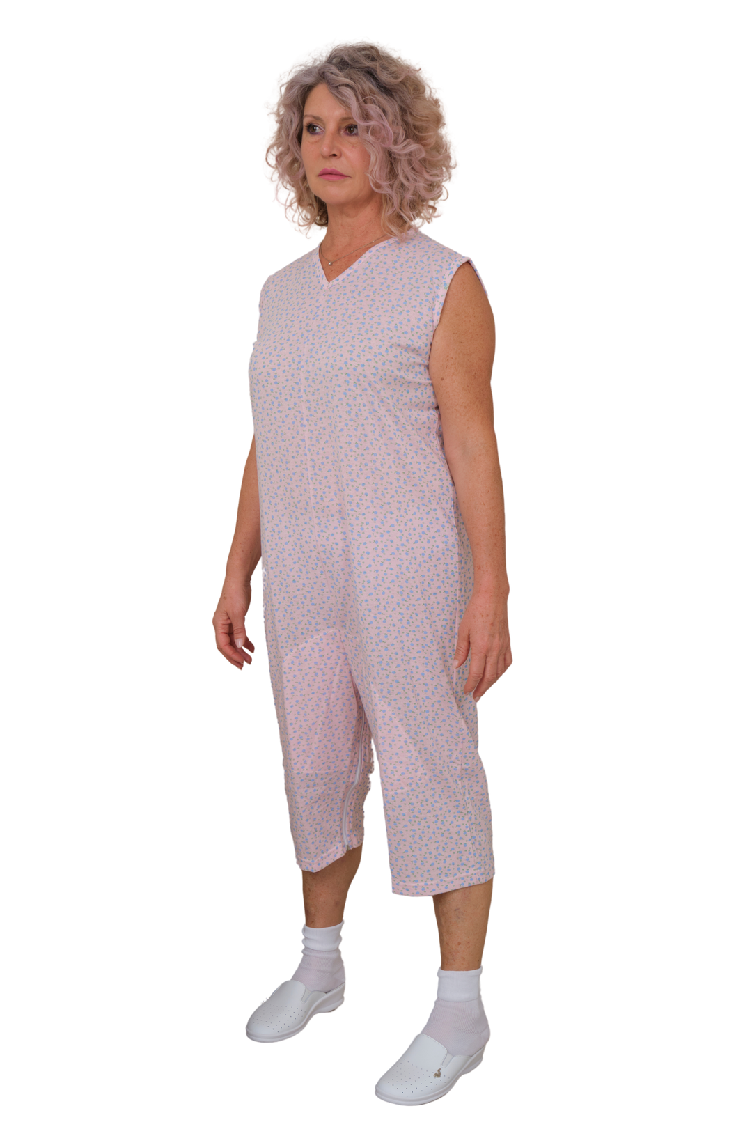 Ärmelloser Sommer-Pflegeoverall mit Beinreißverschluss | Waschbar bei 60° - 9008/8