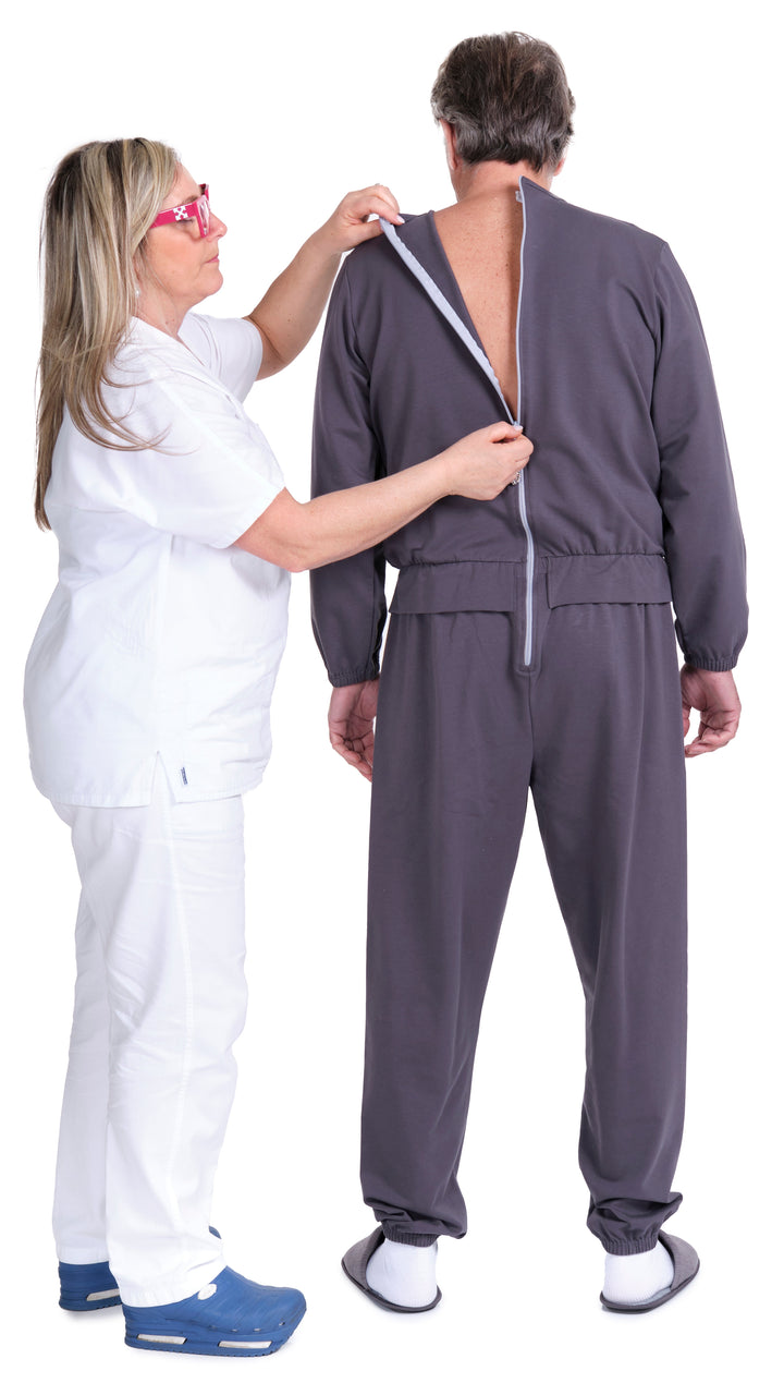 Langarm-Pflegeanzug in Freizeitanzug-Optik | aus Sweatstoff - Benessere 9010