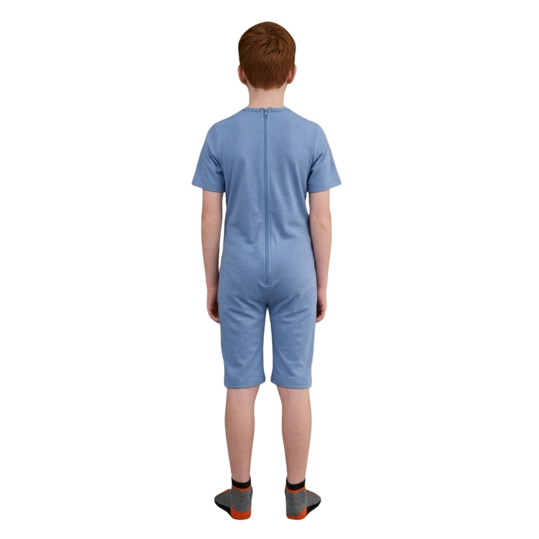Sommer-Pflegeoverall für Kinder, kurz | mit Reißverschluss am Rücken | bei Inkontinenz | Ferrucci Comfort - 9028/5