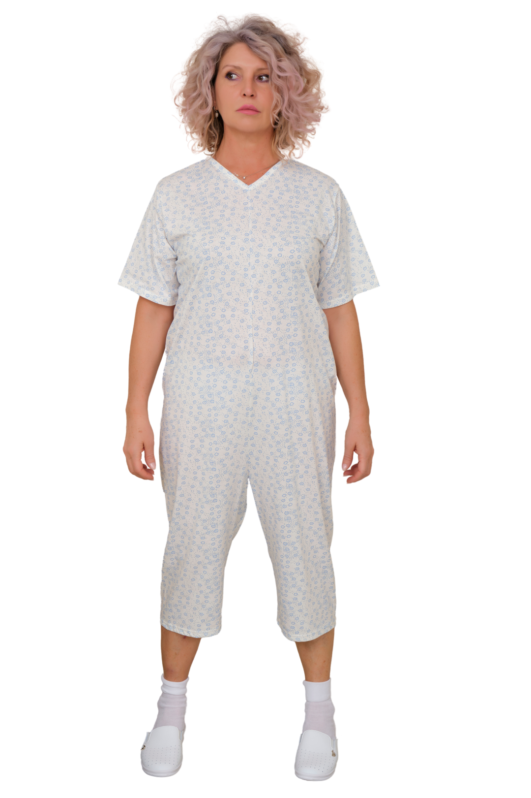 Handgefertigter Sommer-Pflegeoverall aus 100% Baumwolle | Unisex - 9012/5
