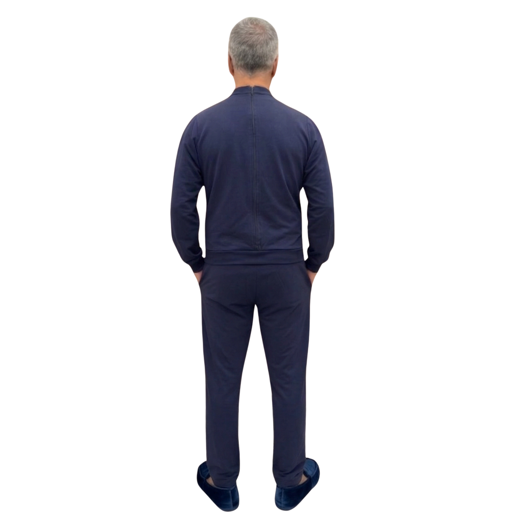 Herren Winter-Pflegeoverall im Polo-Stil für Senioren | Reißverschluss am Rücken | Wasserabweisend | Adaptive Kleidung bei Alzheimer &amp; Demenz | Ferrucci Comfort - 9024 ML PL