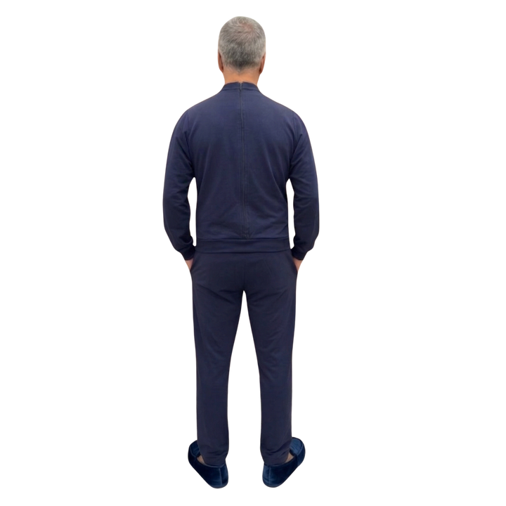 Herren Winter-Pflegeoverall im Polo-Stil für Senioren | Reißverschluss am Rücken | Wasserabweisend | Adaptive Kleidung bei Alzheimer &amp; Demenz | Ferrucci Comfort - 9024 ML PL