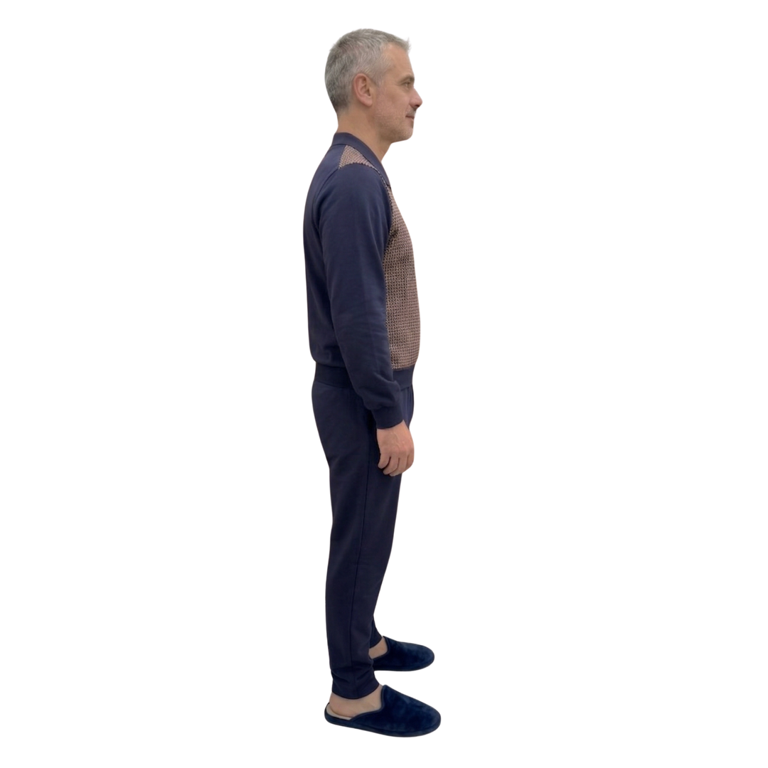 Herren Winter-Pflegeoverall im Polo-Stil für Senioren | Reißverschluss am Rücken | Wasserabweisend | Adaptive Kleidung bei Alzheimer &amp; Demenz | Ferrucci Comfort - 9024 ML PL