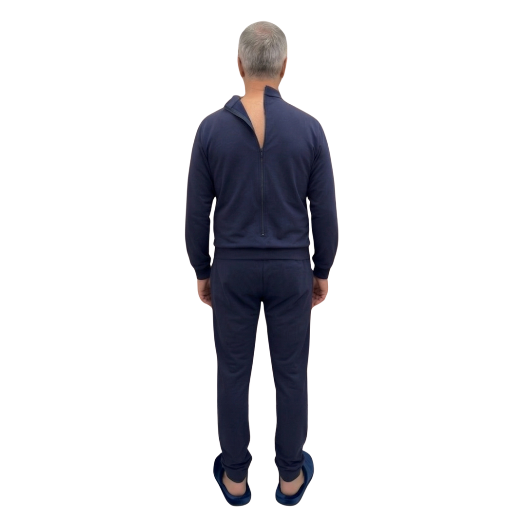 Herren Winter-Pflegeoverall im Polo-Stil für Senioren | Reißverschluss am Rücken | Wasserabweisend | Adaptive Kleidung bei Alzheimer &amp; Demenz | Ferrucci Comfort - 9024 ML PL