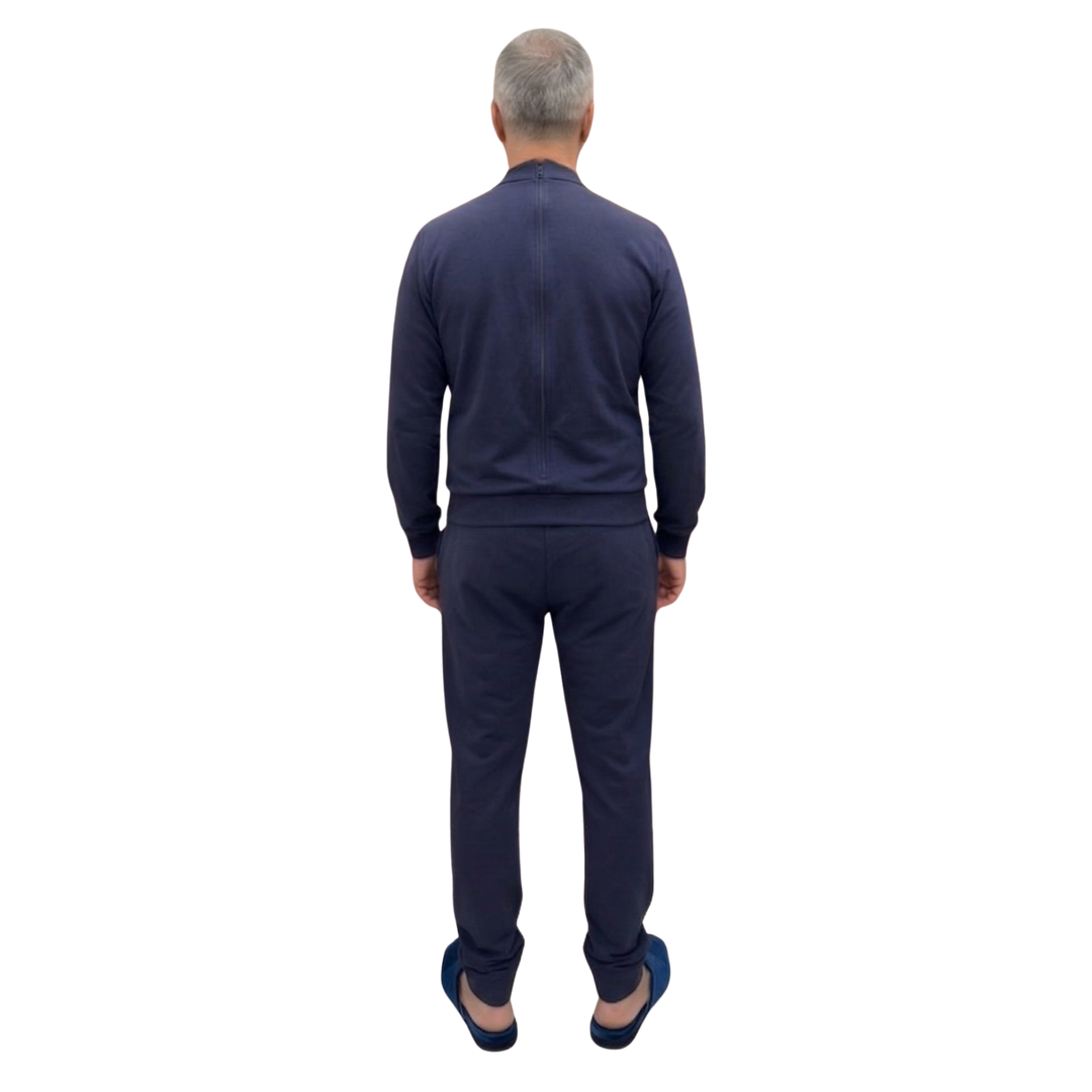 Herren Winter-Pflegeoverall im Polo-Stil für Senioren | Reißverschluss am Rücken | Wasserabweisend | Adaptive Kleidung bei Alzheimer &amp; Demenz | Ferrucci Comfort - 9024 ML PL