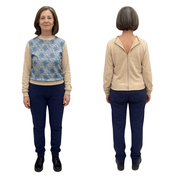 Damen Winter-Pflegeoverall mit Rollkragen für Senioren | Reißverschluss am Rücken &amp; wasserabweisend | Adaptive Kleidung bei Alzheimer | Ferrucci Comfort - 9025