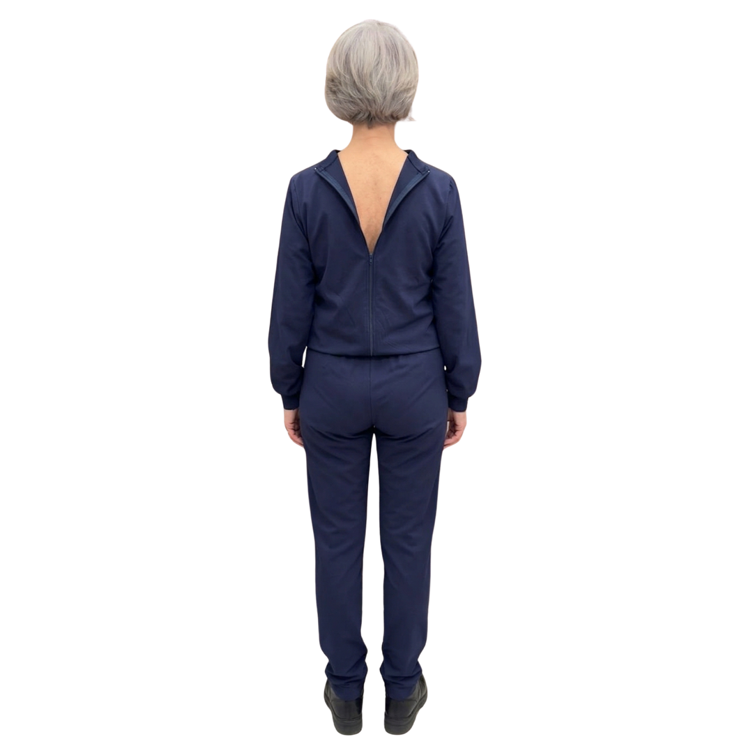 Damen Winter-Pflegeoverall mit Rollkragen für Senioren | Reißverschluss am Rücken &amp; wasserabweisend | Adaptive Kleidung bei Alzheimer | Ferrucci Comfort - 9025