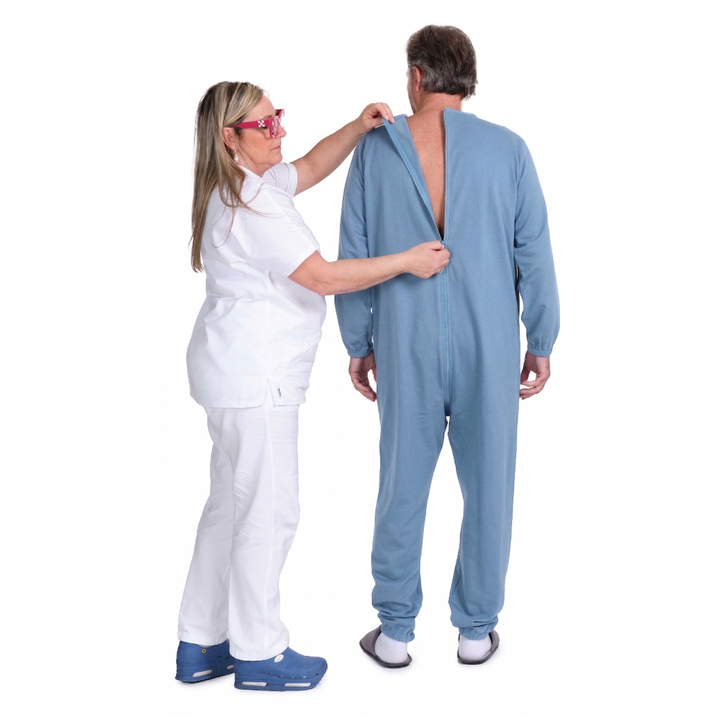 Professioneller Pflegeoverall mit durchgehendem Reißverschluss | 100% Baumwolle, Made in Italy - 9078 ML PL